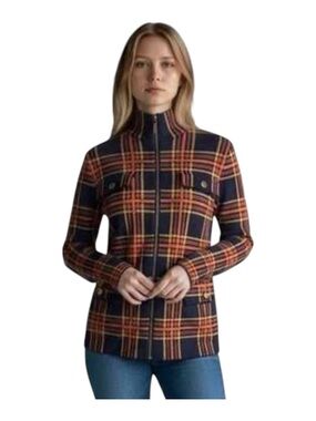 Rachel Zoe Plaid Zip Front Jacket Orig $89 Size M Preppy Boho